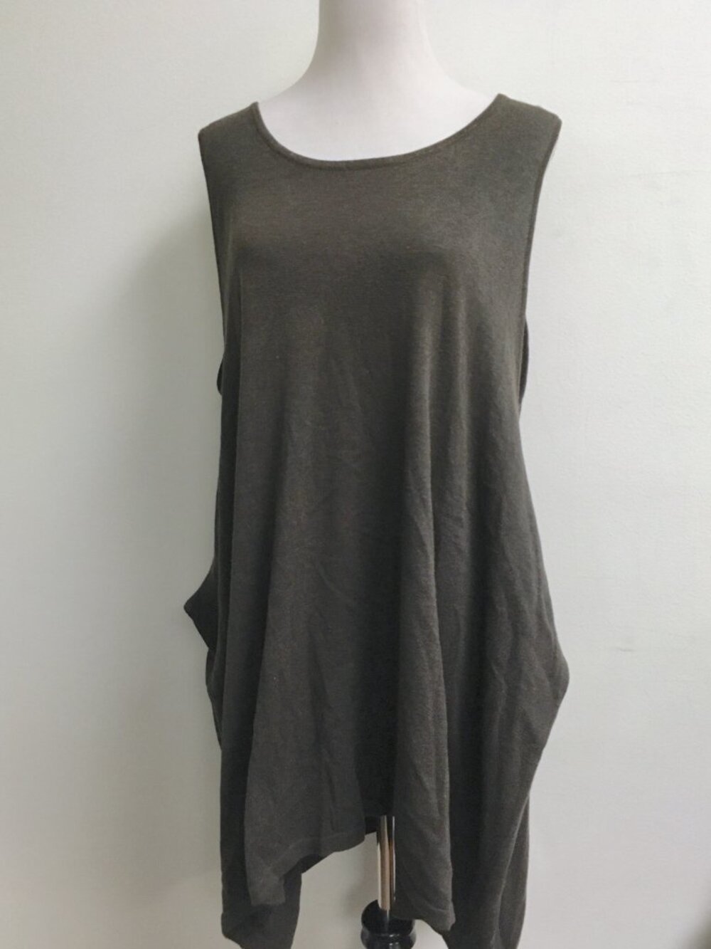 Bryn Walker gray cotton sleeveless tunic dress top